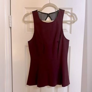 Intermix peplum open back top